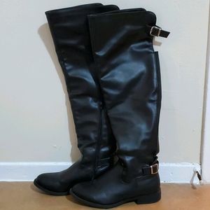 Black Knee High Riding Boots Sz 6.5